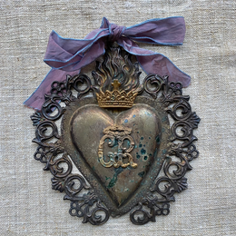 19th Century Italian Ex-Voto Sacred Silver Heart (No. 09)