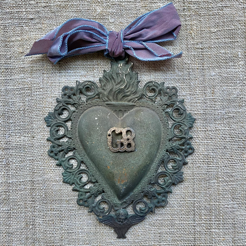 19th Century Italian Ex-Voto Sacred Silver Heart (No. 30)