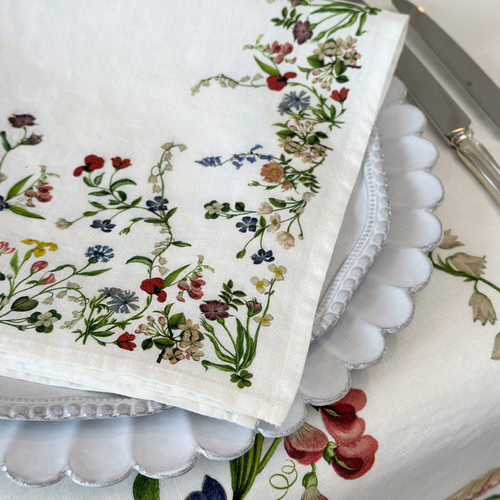 Summerill & Bishop x John Derian "Botanical Wildflower" Linen Napkin Set of 6