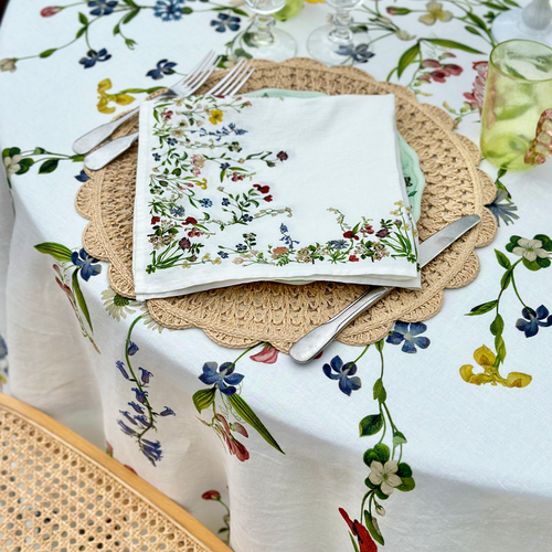 Summerill & Bishop x John Derian "Botanical Wildflower" Linen Napkin Set of 6