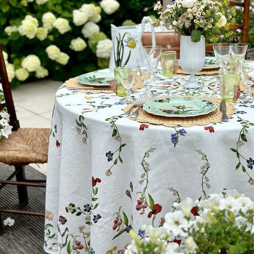 Summerill & Bishop x John Derian "Botanical Wildflower" Round Tablecloth