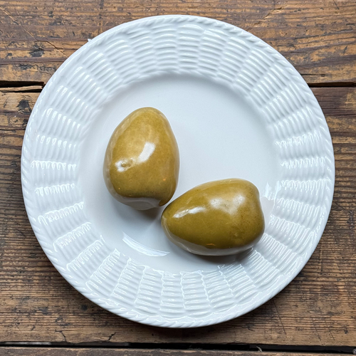 Trompe L'oeil Potato Plate with Basket-Weave Rim