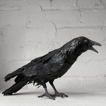 Papier-Mâché Painted Crow #01