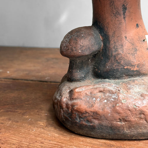 Antique Cast Cement Painted Mushroom