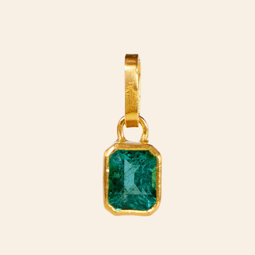 Emerald Cut Emerald Pendant