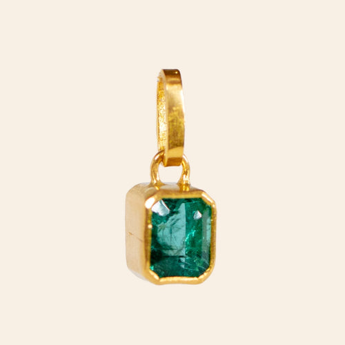Emerald Cut Emerald Pendant