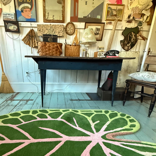 John Derian African Mask Leaf Rug