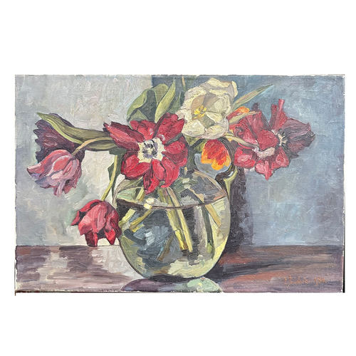 Mid 20th Century Dutch Floral Still Life Painting