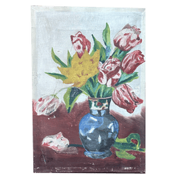 Mid 20th Century Dutch Tulips Still Life Painting