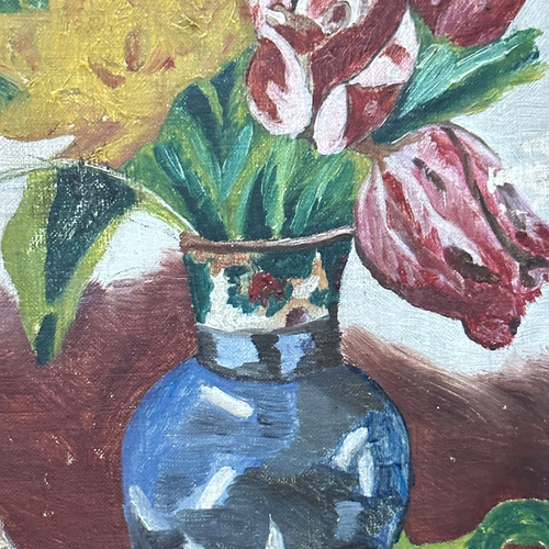 Mid 20th Century Dutch Tulips Still Life Painting