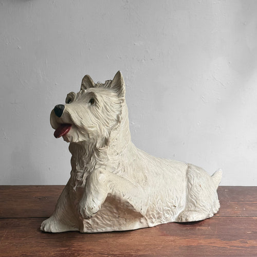 Vintage Black & White Scotch Whiskey Display Dog Pair