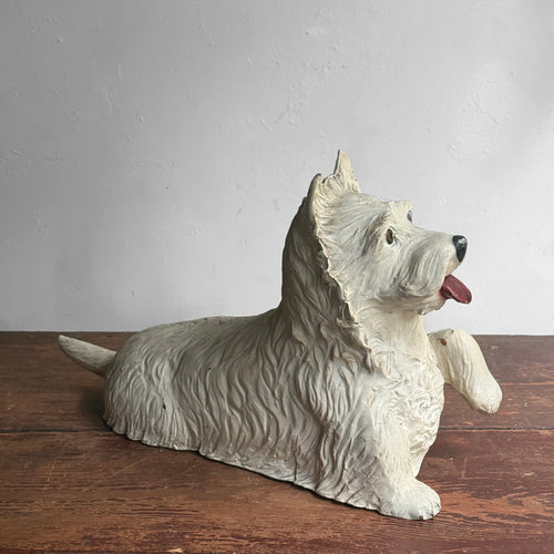 Vintage Black & White Scotch Whiskey Display Dog Pair