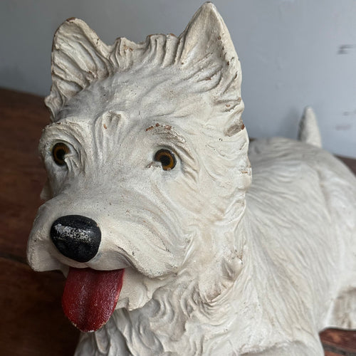 Vintage Black & White Scotch Whiskey Display Dog Pair
