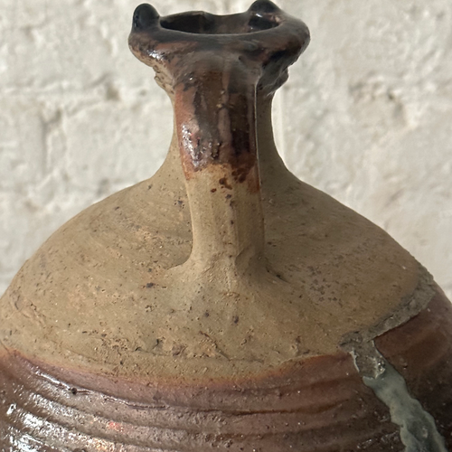18th Century French Spouted Ceramic Oil Vessel
