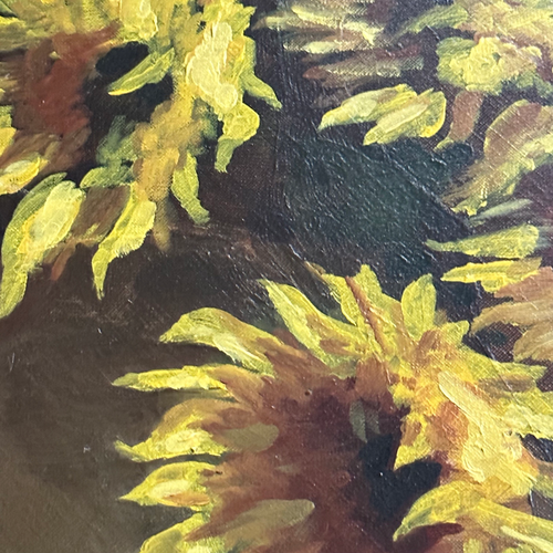 19th Century Dutch Sunflower Still Life Painting