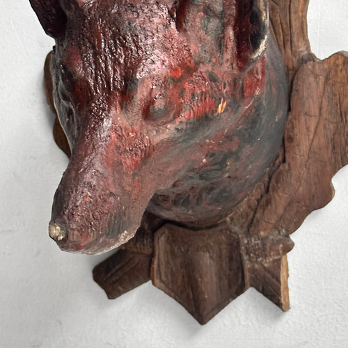 Antique Black Forest Carved Fox (F2401)