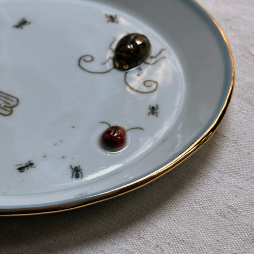 Dragonfly, Beetle, and Lady Bug Plate (BC164)