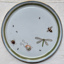 Dragonfly, Beetles, and Bumble Bee Bug Plate (BC163)