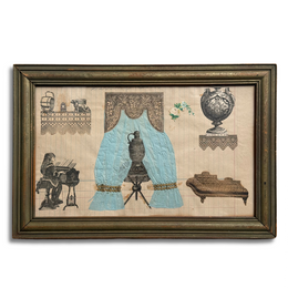 19th-century Framed Victorian Collage Scrapbook Page
