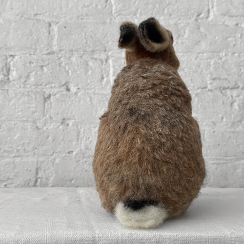 Needle Felted Sitting Brown Rabbit