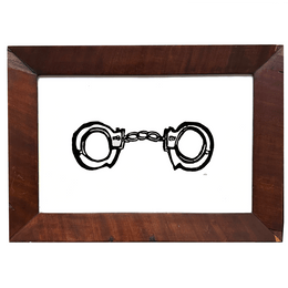 "Handcuffs" in Antique Frame