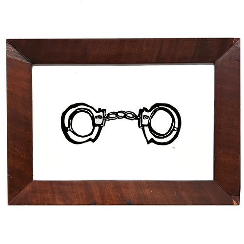 "Handcuffs" in Antique Frame
