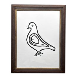 "Left Facing Pigeon" in an 19th Century Antique Frame