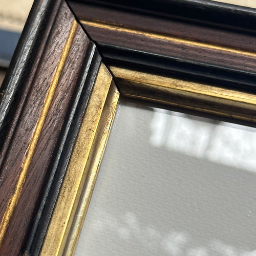 "Black Cat" in an 19th Century Antique Frame