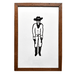 "Cowboy" in an 19th Century Antique Frame