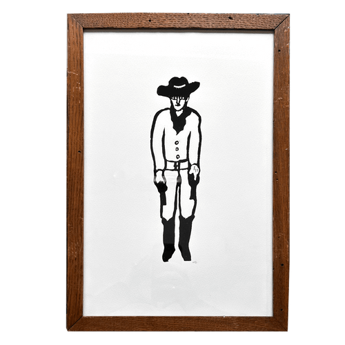 "Cowboy" in a 19th Century Antique Frame
