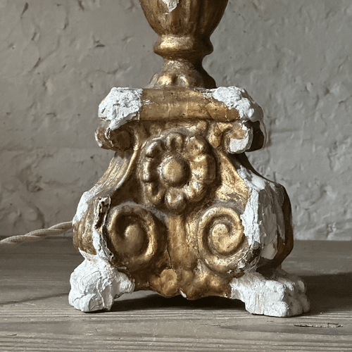 18th Century Carved Gilded Lamp Base