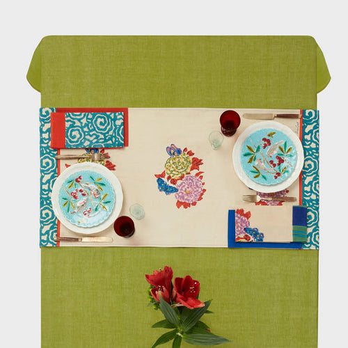 Lisa Corti Table Runner in Knight Peacock 50x150cm