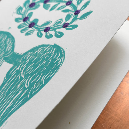 Aqua Angel Folded Card