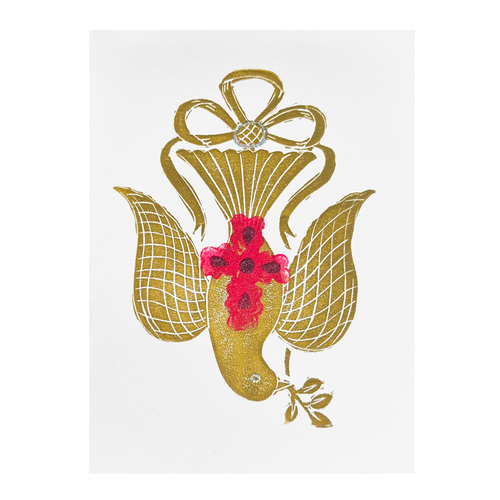 Block Printed Santo Spirito Folded Card