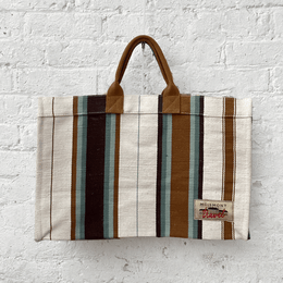 Small Tote Bag N°39 in Stripes Seven Coffee