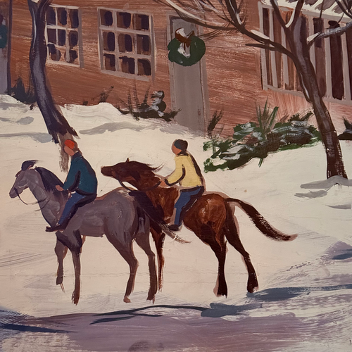 Mid 20th-century Framed Holiday Mural by Nancy Whorf
