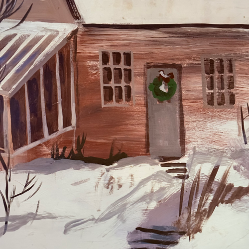 Mid 20th-century Framed Holiday Mural by Nancy Whorf