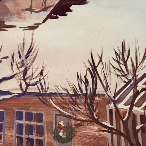 Mid 20th-century Framed Holiday Mural by Nancy Whorf