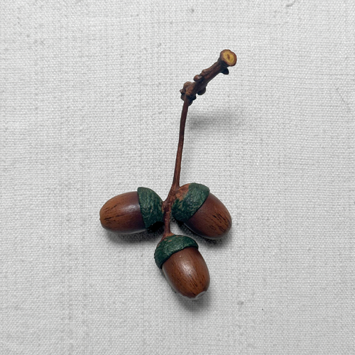 Small Porcelain Twig with Three Acorns (PP947)