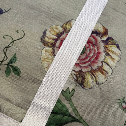 John Derian x Port Canvas Tote in Pierre Frey "Le Paravent Chinois" Large Fabric Tote in Chantilly Cream