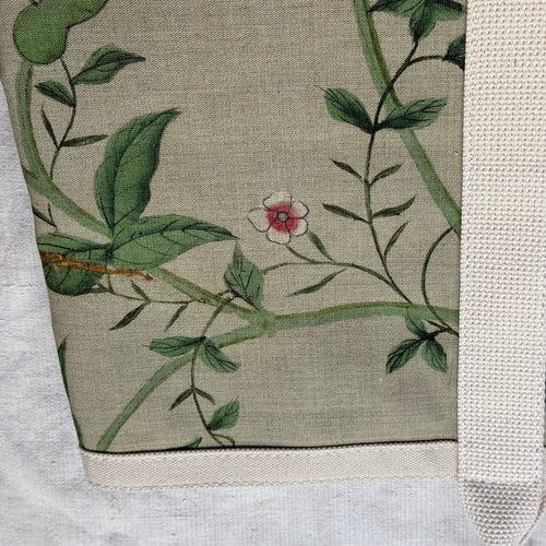 John Derian x Port Canvas Tote in Pierre Frey "Le Paravent Chinois" Large Fabric Tote in Chantilly Cream