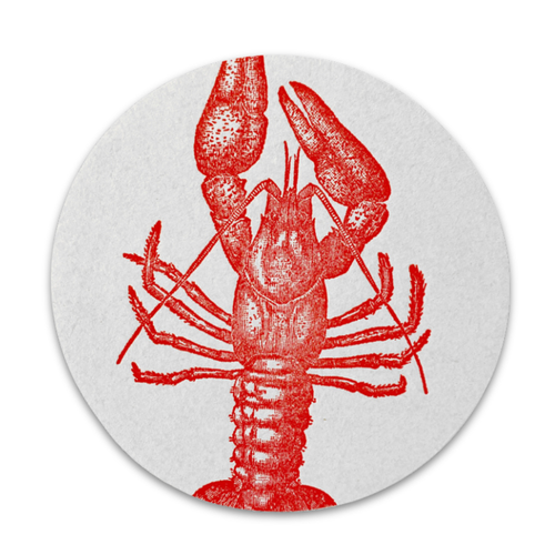 Set of 8 Letterpress Lobster Coasters