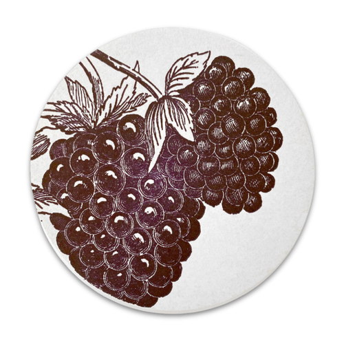 Set of 8 Letterpress Blackberry Coasters