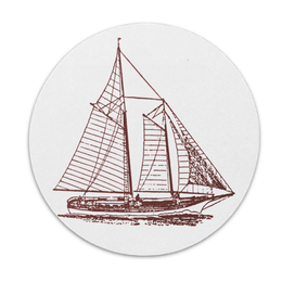 Set of 8 Letterpress Sailboat Coasters