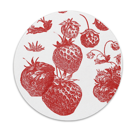 Set of 8 Letterpress Strawberry Coasters