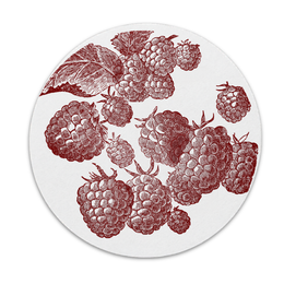 Set of 8 Letterpress Raspberry Coasters