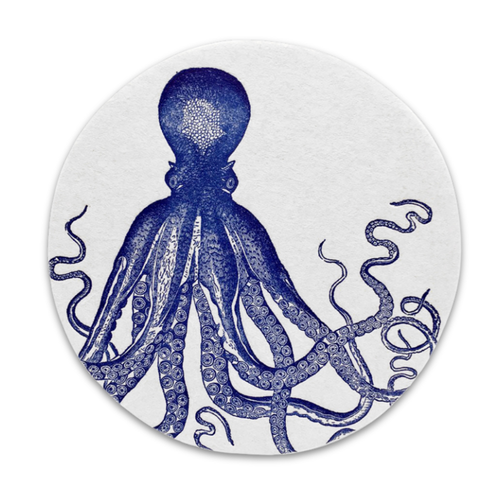 Set of 8 Letterpress Octopus Coasters