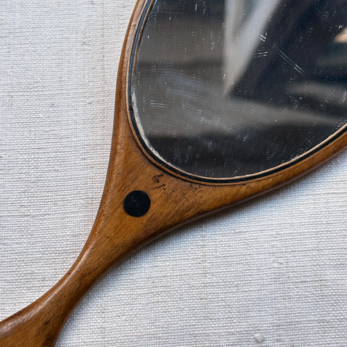 19th Century Round Amish Hand Mirror (02)