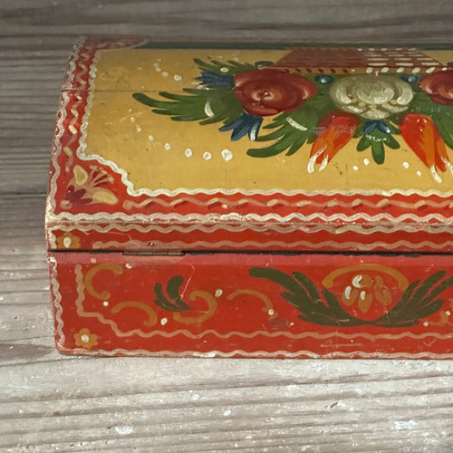 20th Century German Painted Floral Box
