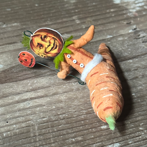 Pumpkin on Carrot Ornament